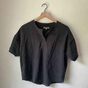 NWT Madewell Raw Edge Henley Tee